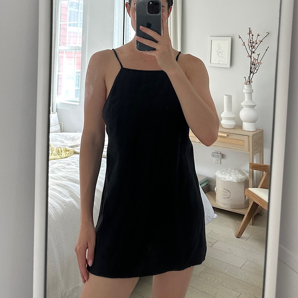 Reformation black linen dress